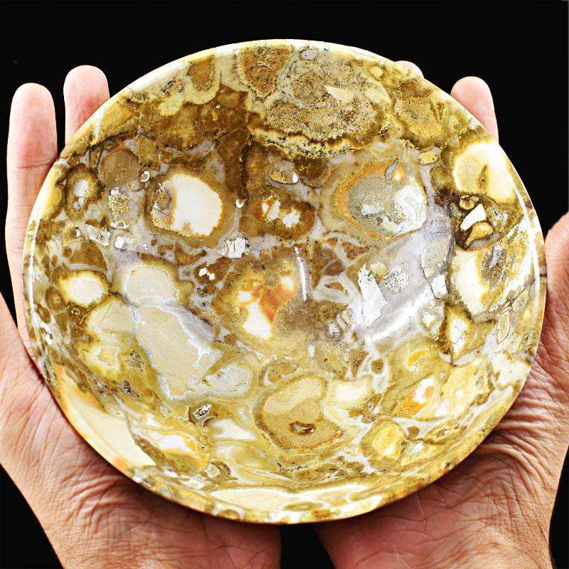 gemsmore:Beautifully Craftsmen Carved Cobra Jasper Genuine Bowl