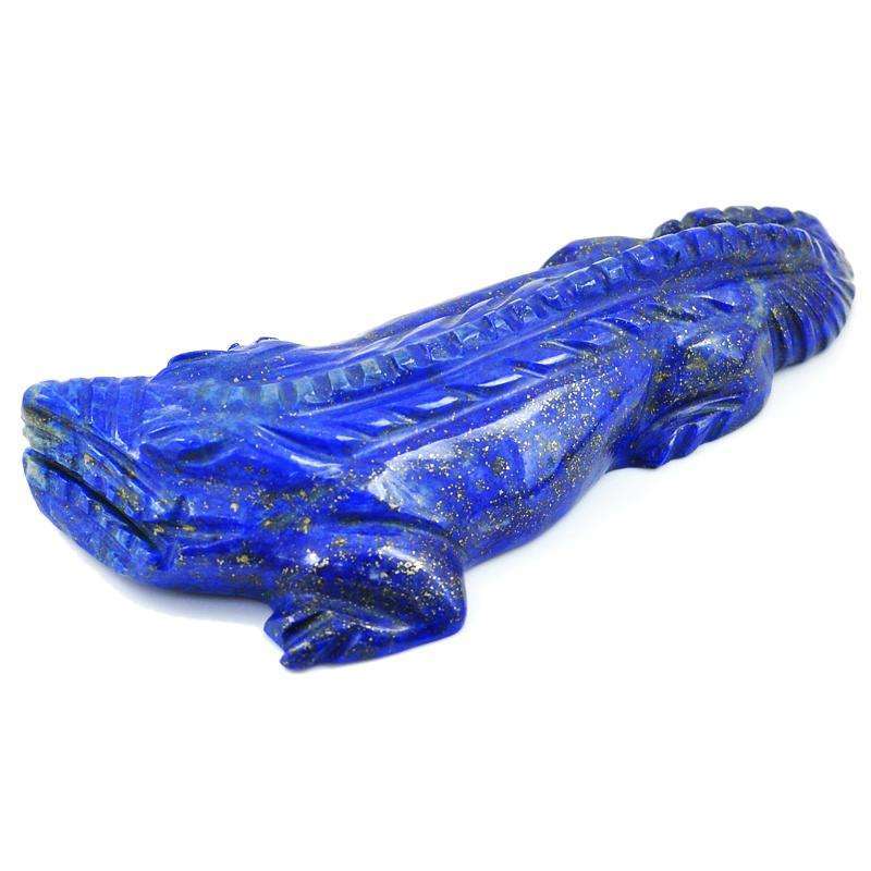 gemsmore:Beautifully Hand Carved Blue Lapis Lazuli Crocodile