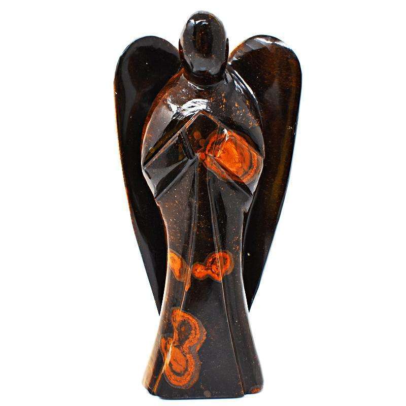 gemsmore:Beautifully Hand Carved Golden Tiger Eye Healing Angel