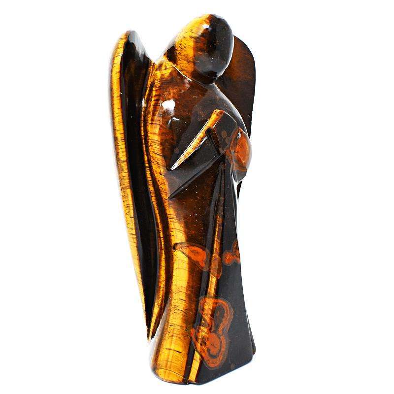 gemsmore:Beautifully Hand Carved Golden Tiger Eye Healing Angel