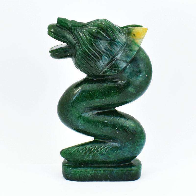 gemsmore:Beautifully Hand Carved Green Jade Dragon