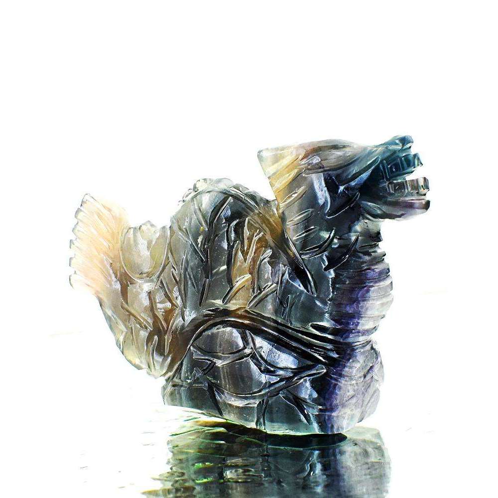 gemsmore:Beautifully Hand Carved Multicolor Fluorite Dragon