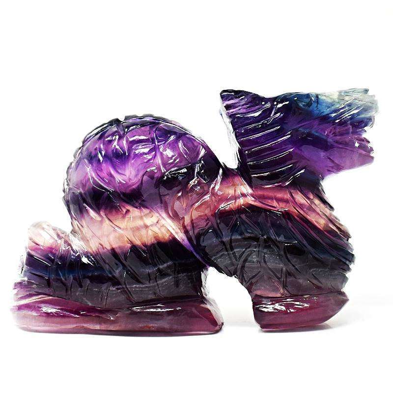 gemsmore:Beautifully Hand Carved Multicolor Fluorite Dragon