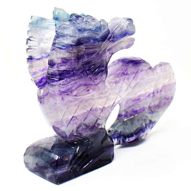 gemsmore:Beautifully Hand Carved Multicolor Fluorite Dragon Statue