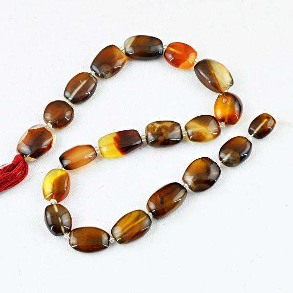 gemsmore:Best Offer-Natural Brown Onyx Drilled Beads Strand