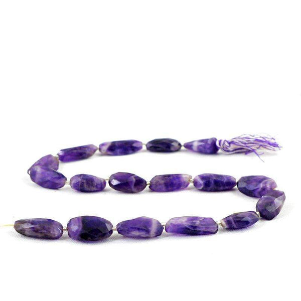 gemsmore:Bi-Color Amethyst Beads Strand Natural Faceted Drilled