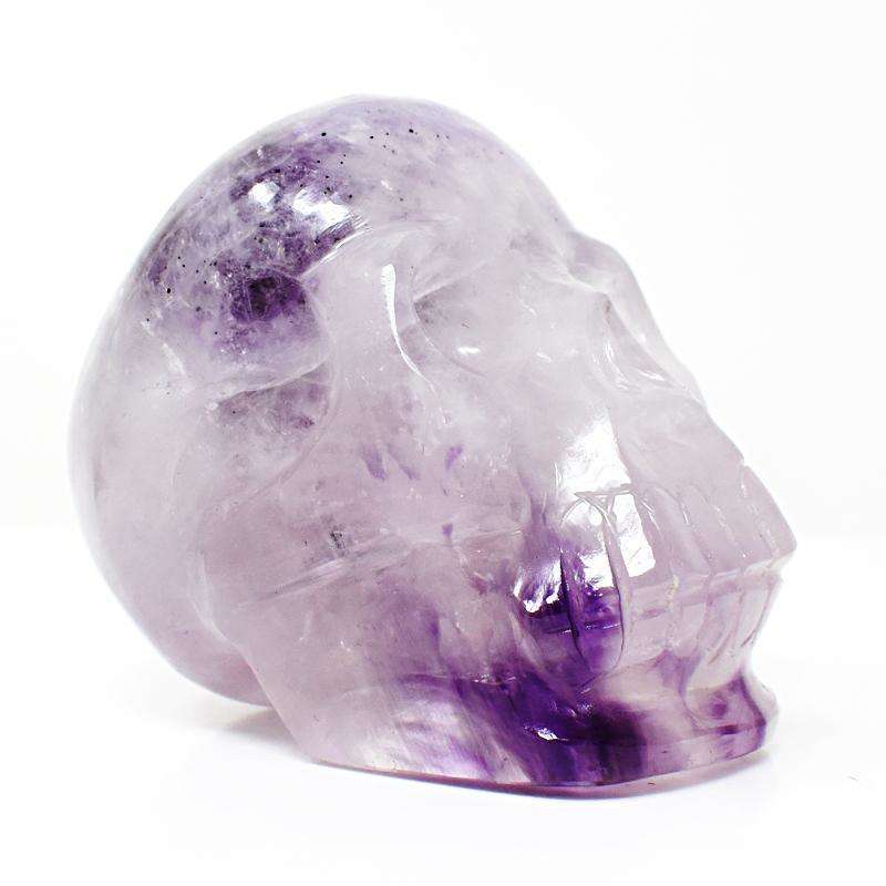 gemsmore:Bi-Color Amethyst Hand Carved Human Skull