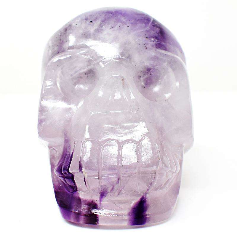 gemsmore:Bi-Color Amethyst Hand Carved Human Skull