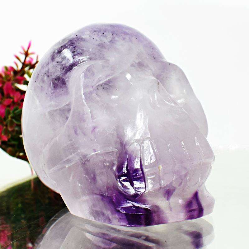 gemsmore:Bi-Color Amethyst Hand Carved Human Skull