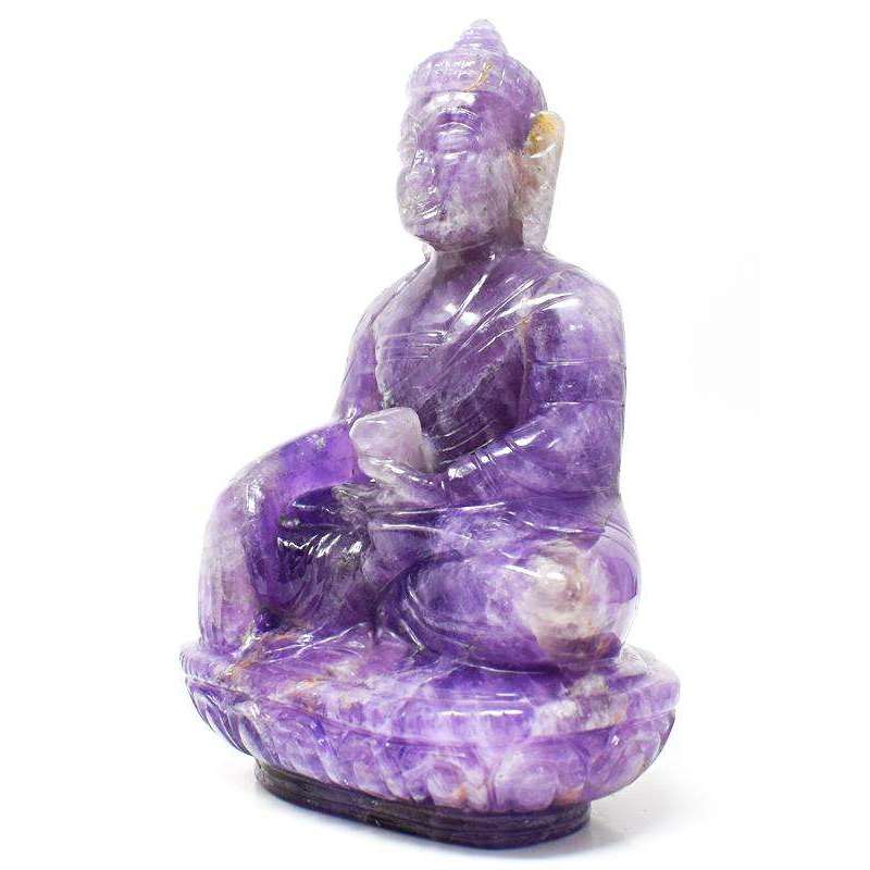 gemsmore:Bi-Color Amethyst Hand Carved Lord Buddha - Massive sir0