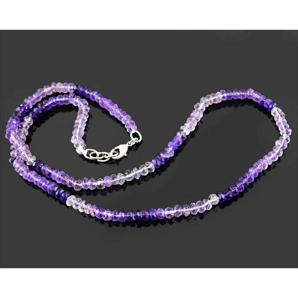 gemsmore:Bi-Color Amethyst Necklace Natural Faceted Round Shape Beads