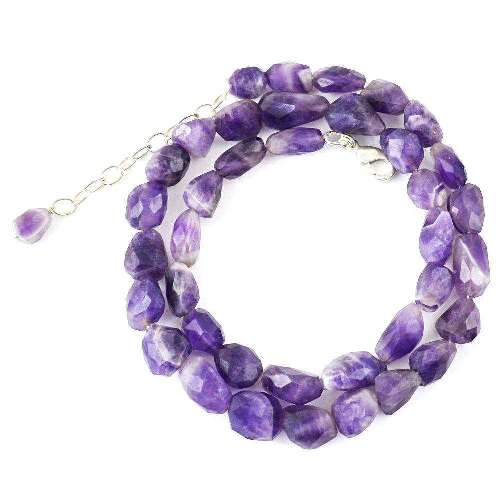 gemsmore:Bi-Color Amethyst Necklace Natural Single Strand Faceted Beads