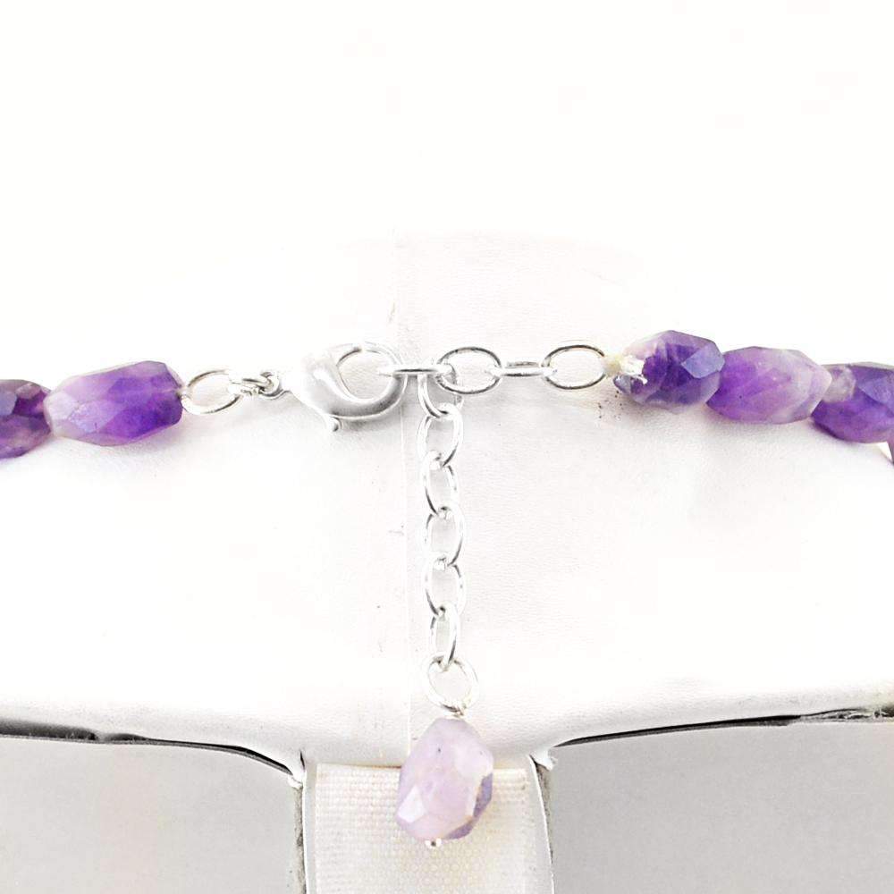 gemsmore:Bi-Color Amethyst Necklace Natural Single Strand Faceted Beads