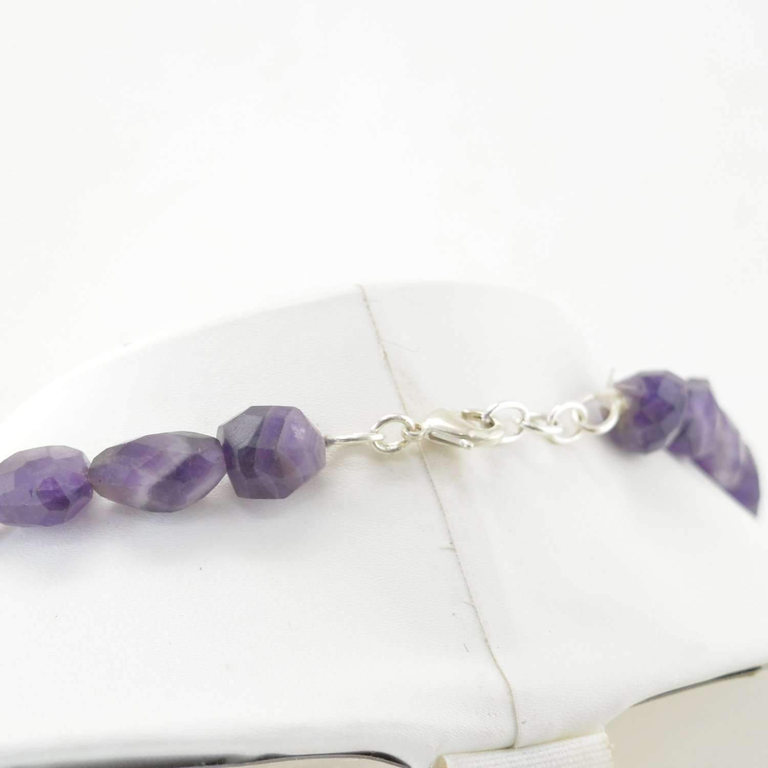 gemsmore:Bi-Color Amethyst Necklace Natural Untreated Faceted Beads