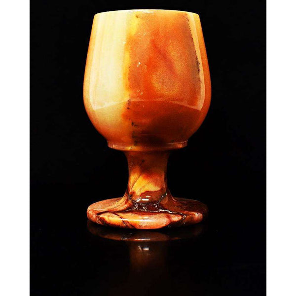 gemsmore:Big Size Amazing Hand Carved Agate Wine Glass