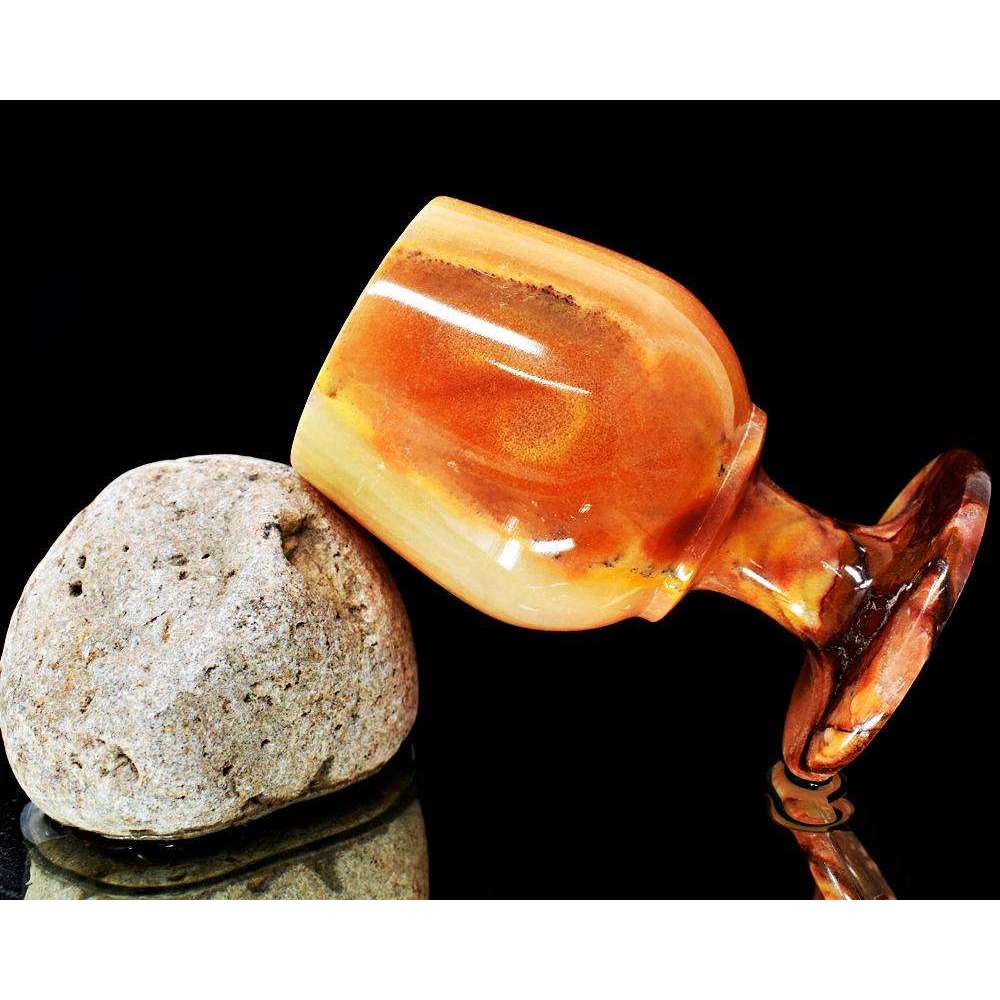 gemsmore:Big Size Amazing Hand Carved Agate Wine Glass