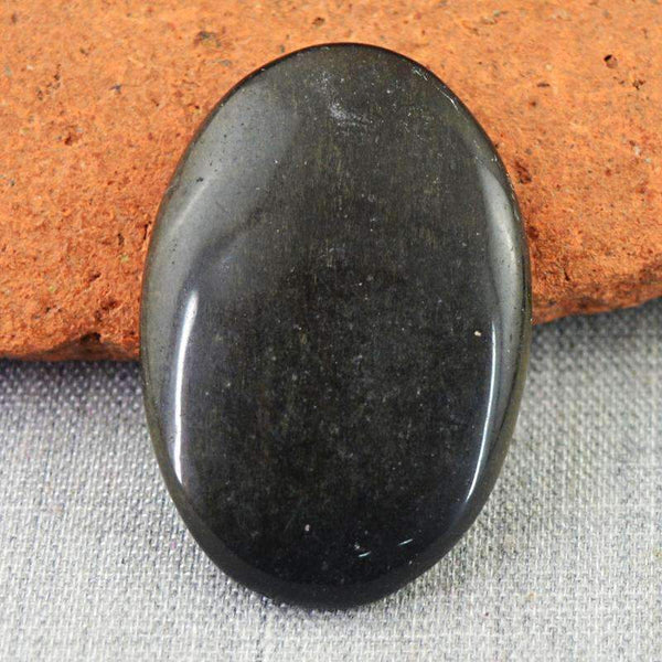 gemsmore:Black Obsidian Gemstone - Natural Oval Shape