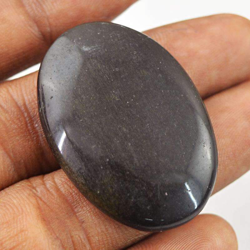 gemsmore:Black Obsidian Gemstone - Natural Oval Shape