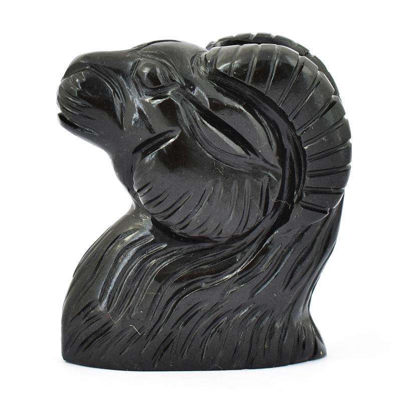 gemsmore:Black Spinel Hand Carved Sheep Head