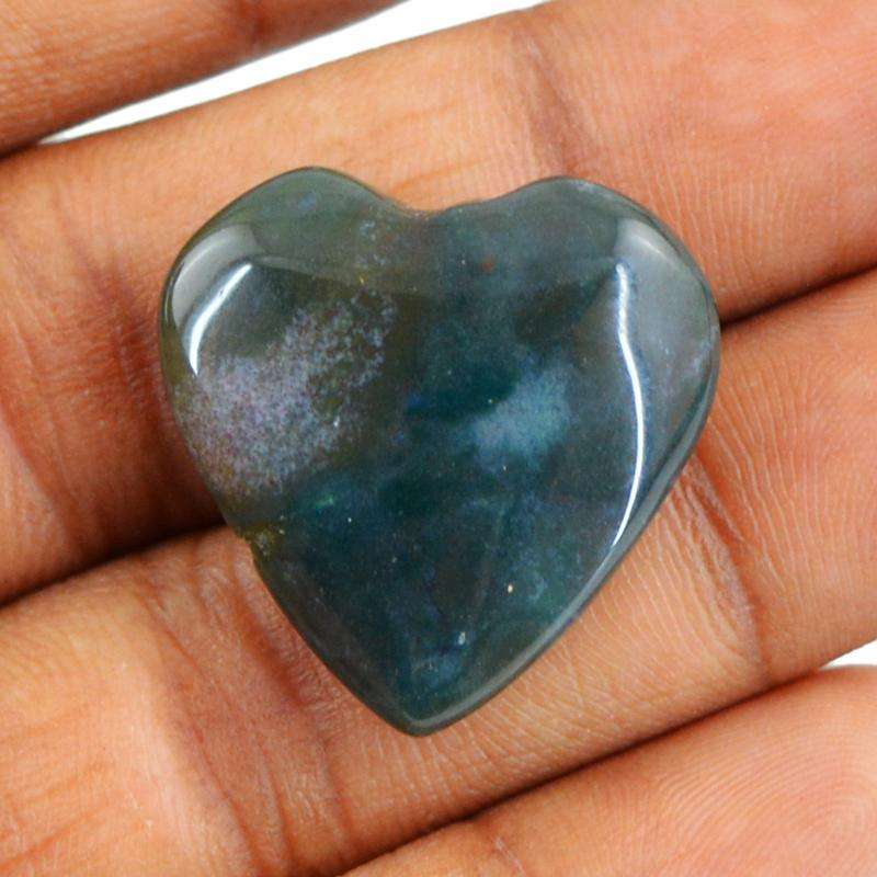 gemsmore:Blood Green Jasper Gemstone Natural Carved Heart Shape