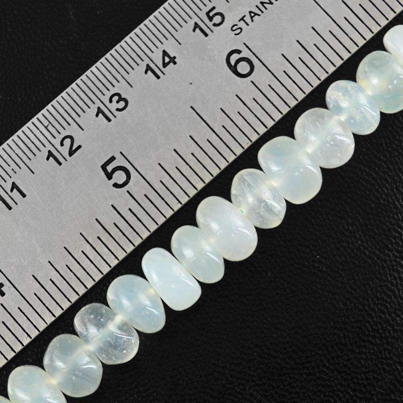 gemsmore:Blue Chalcedony Drilled Beads Strand - Natural Round Shape
