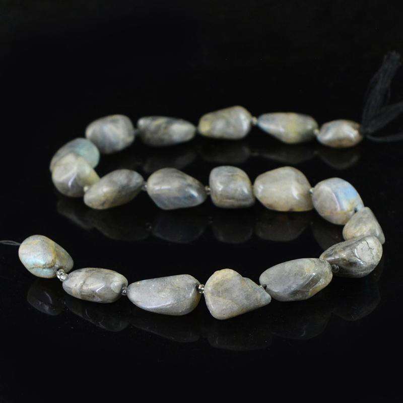 gemsmore:Blue Flash Labradorite Beads Strand - Natural Drilled