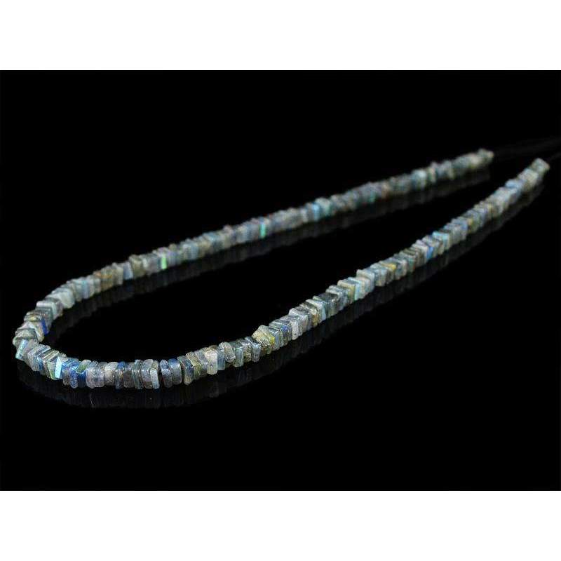 gemsmore:Blue Flash Labradorite Beads Strand Natural Drilled