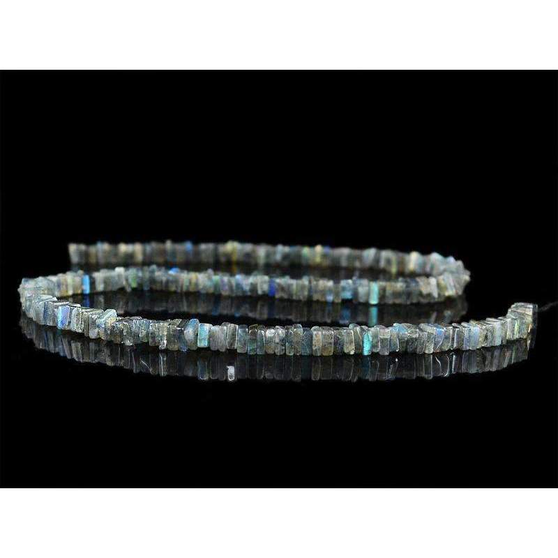 gemsmore:Blue Flash Labradorite Beads Strand Natural Drilled