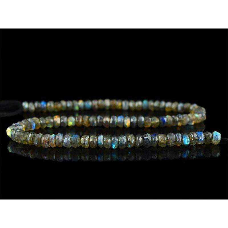 gemsmore:Blue Flash Labradorite Round Cut Beads Strand Natural Drilled