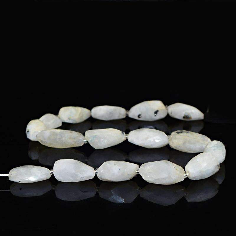 gemsmore:Blue Flash Moonstone Beads Strand Natural Faceted Drilled