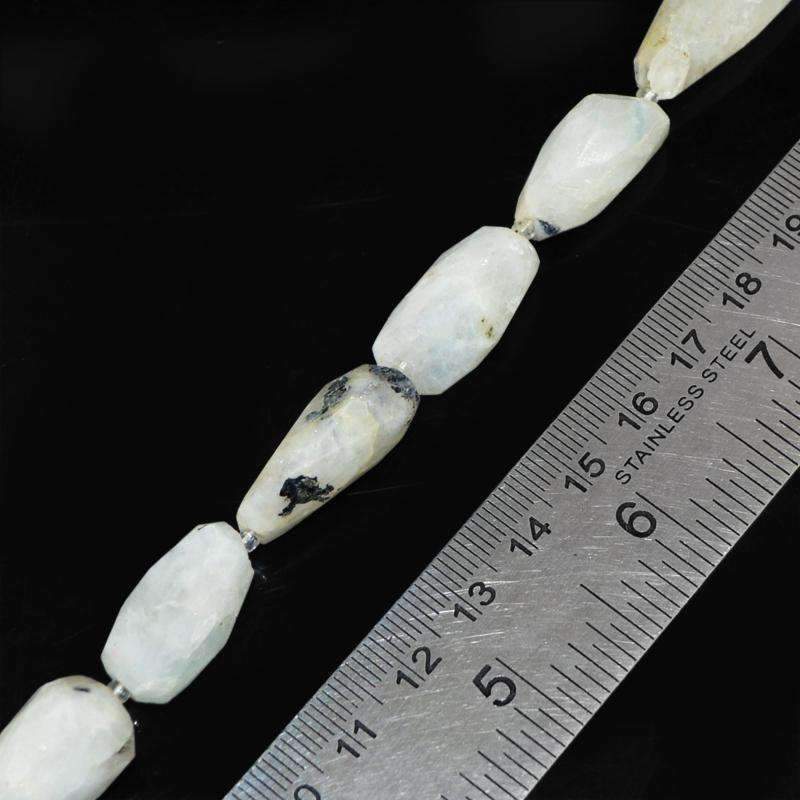 gemsmore:Blue Flash Moonstone Beads Strand Natural Faceted Drilled