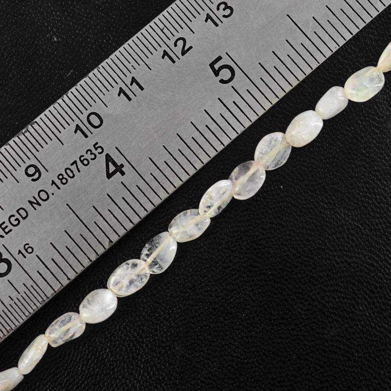 gemsmore:Blue Flash Moonstone Drilled Beads Strand - Natural Oval Shape