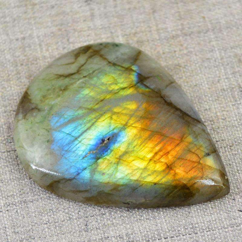 gemsmore:Blue & Golden Flash Labradorite Gemstone Natural Pear Shape