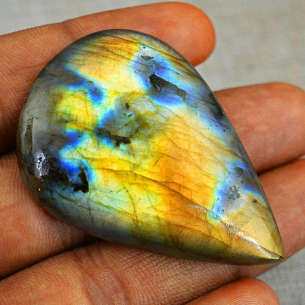 gemsmore:Blue & Golden Flash Labradorite Gemstone Natural Pear Shape