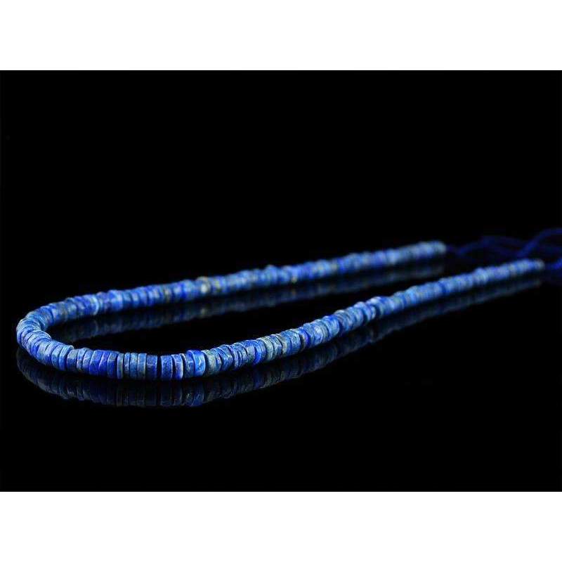 gemsmore:Blue Lapis Lazuli Drilled Beads Strand Natural Round Shape