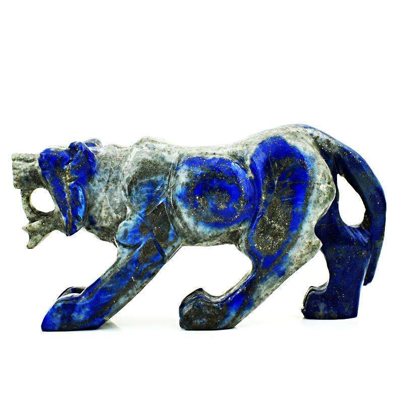 gemsmore:Blue Lapis Lazuli Finely Hand Carved Lion