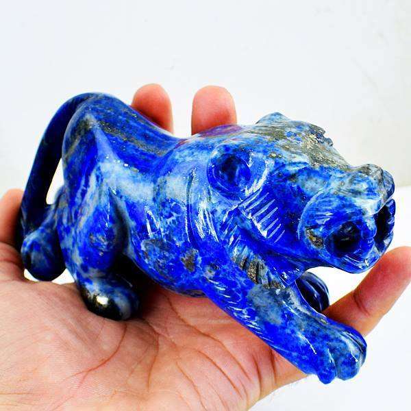 gemsmore:Blue Lapis Lazuli Finely Hand Carved Lion