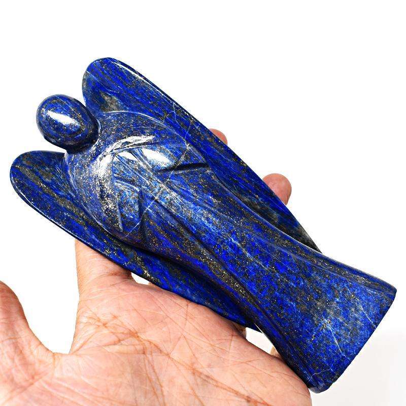 gemsmore:Blue Lapis Lazuli Hand Carved Big Healing Angel