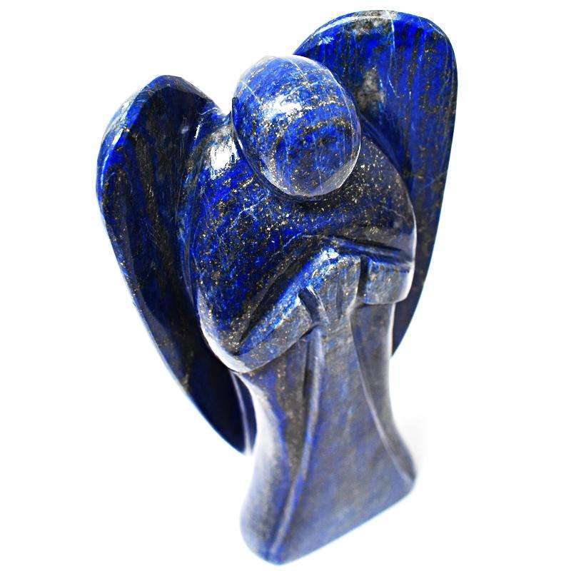 gemsmore:Blue Lapis Lazuli Hand Carved Big Healing Angel