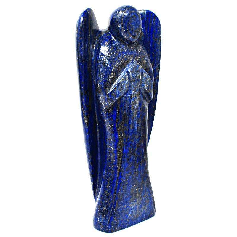 gemsmore:Blue Lapis Lazuli Hand Carved Big Healing Angel