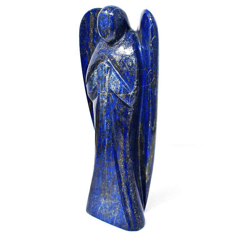 gemsmore:Blue Lapis Lazuli Hand Carved Big Healing Angel