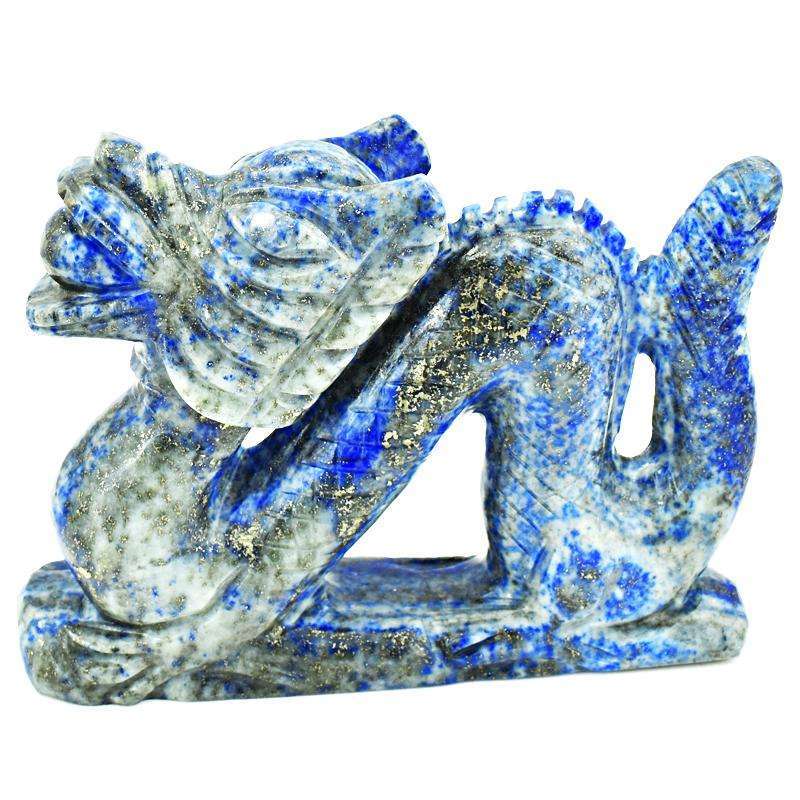 gemsmore:Blue Lapis Lazuli Hand Carved Dragon Gemstone