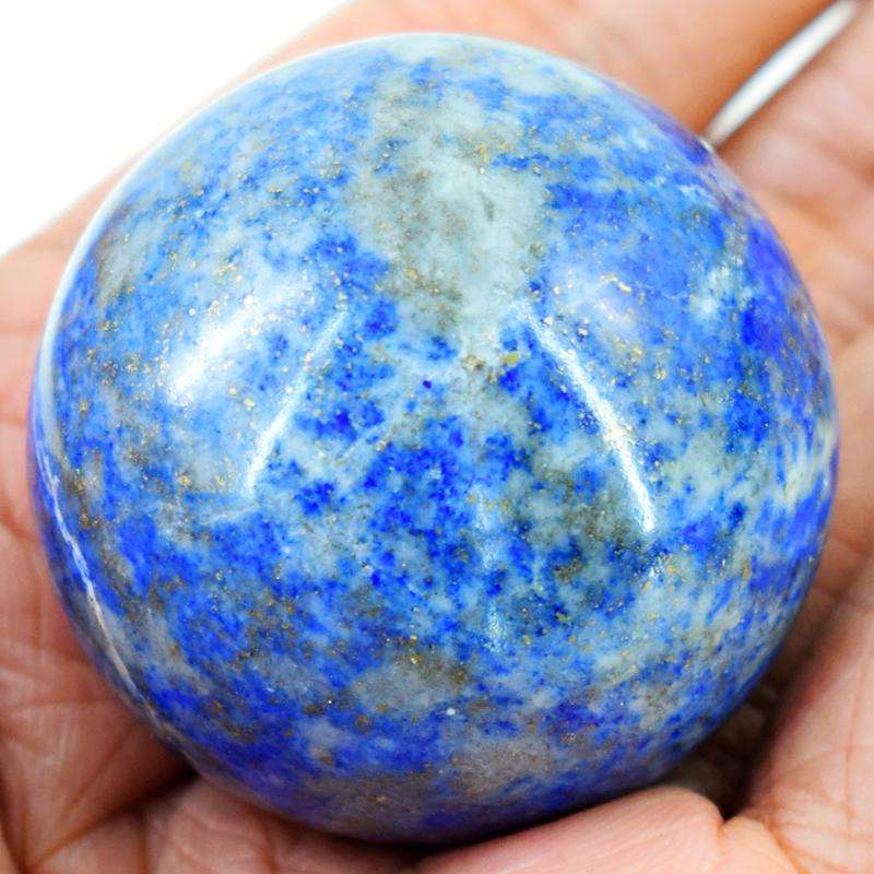 gemsmore:Blue Lapis Lazuli Hand Carved Healing Sphere