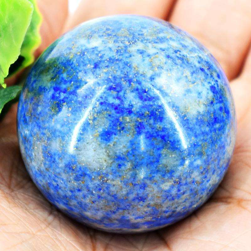 gemsmore:Blue Lapis Lazuli Hand Carved Healing Sphere