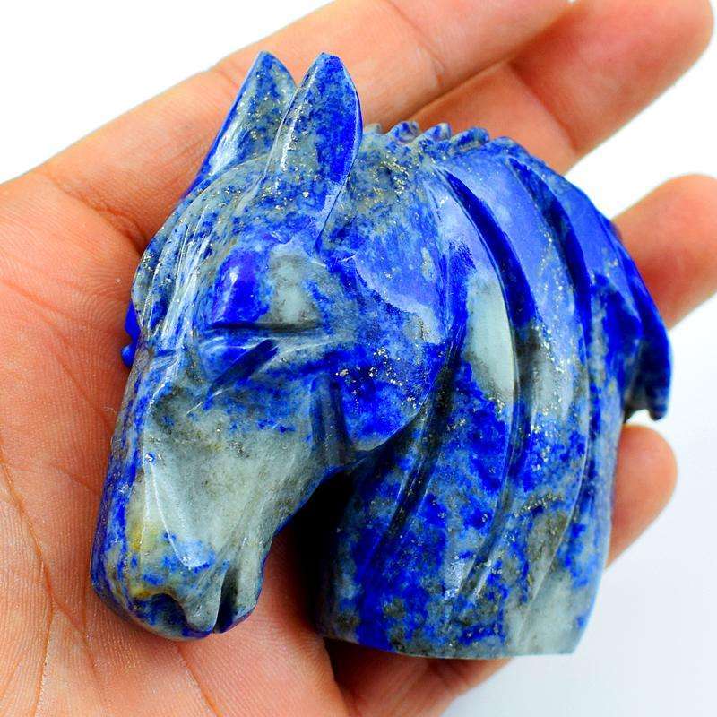 gemsmore:Blue Lapis Lazuli Hand Carved Horse Burst