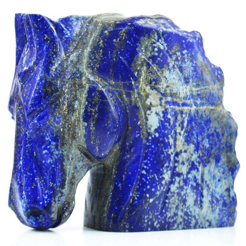 gemsmore:Blue Lapis Lazuli Hand Carved Horse Bust