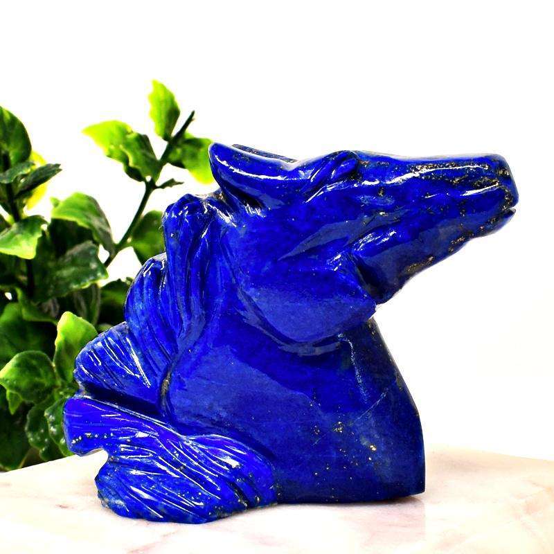 gemsmore:Blue Lapis Lazuli Hand Carved Horse Head