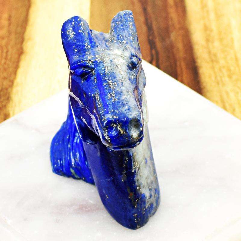 gemsmore:Blue Lapis Lazuli Hand Carved Horse Head