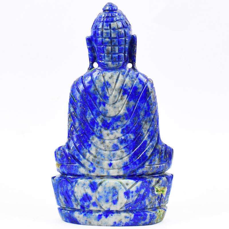 gemsmore:Blue Lapis Lazuli Hand Carved Lord Buddha Idol