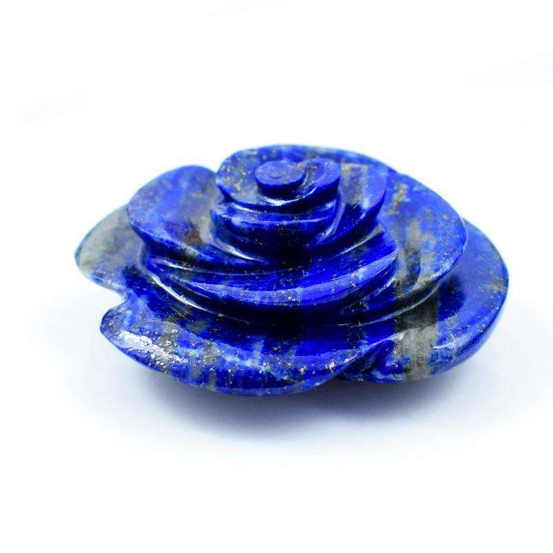 gemsmore:Blue Lapis Lazuli Hand Carved Rose Gemstone